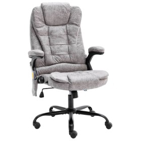 Silla de oficina de masaje piel de ante sintética gris claro de vidaXL, Sillas de oficina - Ref: Foro24-20578, Precio: 243,99...