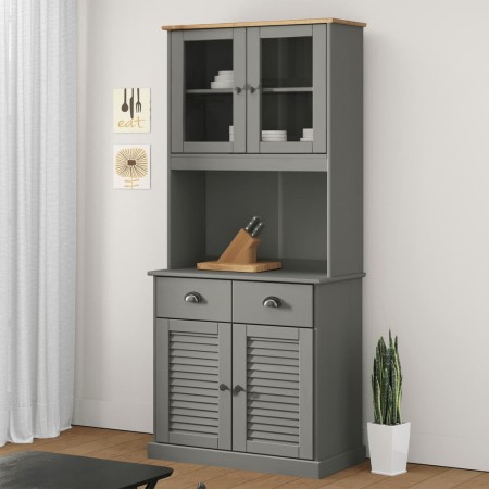 VIGO tall sideboard solid gray pine wood 78x40x175 cm by vidaXL, Sideboards - Ref: Foro24-3188303, Price: 300,10 €, Discount: %