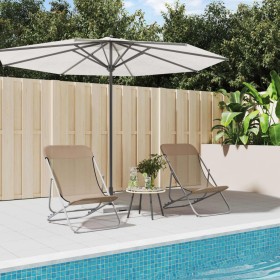 Folding beach chair 2 pcs textilene taupe coated steel by vidaXL, Loungers - Ref: Foro24-360193, Price: 56,79 €, Discount: %