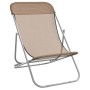 Silla de playa plegable 2 uds acero recubierto textilene taupe de vidaXL, Tumbonas - Ref: Foro24-360193, Precio: 56,88 €, Des...