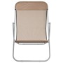 Silla de playa plegable 2 uds acero recubierto textilene taupe de vidaXL, Tumbonas - Ref: Foro24-360193, Precio: 56,88 €, Des...