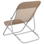 Silla de playa plegable 2 uds acero recubierto textilene taupe de vidaXL, Tumbonas - Ref: Foro24-360193, Precio: 56,88 €, Des...