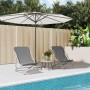 Folding beach chairs 2 pcs gray textilene coated steel by vidaXL, Loungers - Ref: Foro24-360190, Price: 54,01 €, Discount: %