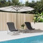 Folding beach chair 2 pcs coated steel black textilene by vidaXL, Loungers - Ref: Foro24-360188, Price: 53,93 €, Discount: %