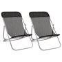 Folding beach chair 2 pcs coated steel black textilene by vidaXL, Loungers - Ref: Foro24-360188, Price: 53,93 €, Discount: %