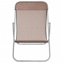 Silla de playa plegable 2 uds acero recubierto textilene marrón de vidaXL, Tumbonas - Ref: Foro24-360191, Precio: 54,35 €, De...