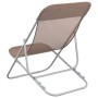 Silla de playa plegable 2 uds acero recubierto textilene marrón de vidaXL, Tumbonas - Ref: Foro24-360191, Precio: 54,35 €, De...