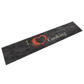 Alfombra de cocina lavable terciopelo Cooking negro 60x300 cm de vidaXL, Felpudos - Ref: Foro24-136551, Precio: 50,66 €, Desc...