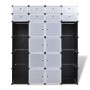 vidaXl Modularer Kleiderschrank 18 Fächer Schwarz und Weiß 37x146x180,5cm von vidaXL, Kleiderschränke - Ref: Foro24-240501, P...