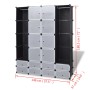 vidaXl Modular wardrobe 18 compartments black and white 37x146x180.5cm by vidaXL, Wardrobes - Ref: Foro24-240501, Price: 101,...