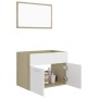 2-piece bathroom furniture set in white and oak plywood by vidaXL, Bathroom furniture - Ref: Foro24-804787, Price: 53,99 €, D...