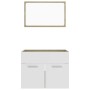 2-piece bathroom furniture set in white and oak plywood by vidaXL, Bathroom furniture - Ref: Foro24-804787, Price: 53,99 €, D...