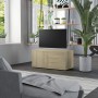 TV stand made of plywood in oak color, measuring 80x34x36 cm. by vidaXL, TV Furniture - Ref: Foro24-801853, Price: 48,30 €, D...