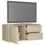 TV stand made of plywood in oak color, measuring 80x34x36 cm. by vidaXL, TV Furniture - Ref: Foro24-801853, Price: 47,94 €, D...