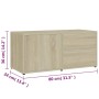 TV stand made of plywood in oak color, measuring 80x34x36 cm. by vidaXL, TV Furniture - Ref: Foro24-801853, Price: 47,94 €, D...