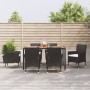 7-teiliges Garten-Essset und schwarze Kissen aus synthetischem Rattan von vidaXL, Gartensets - Ref: Foro24-3187391, Preis: 48...