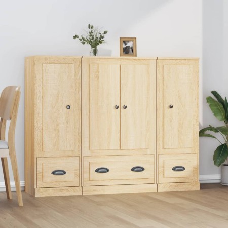 3-piece tall sideboard in Sonoma oak plywood by vidaXL, Sideboards - Ref: Foro24-3185298, Price: 216,99 €, Discount: %