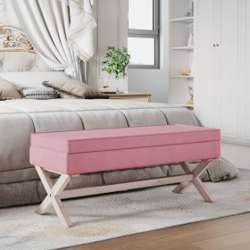 Pink velvet storage stool 110x45x49 cm by vidaXL, Benches for halls and storage - Ref: Foro24-344527, Price: 116,99 €, Discou...