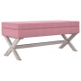 Taburete con almacenaje terciopelo rosa 110x45x49 cm de vidaXL, Bancos para recibidores y almacenamiento - Ref: Foro24-344527...