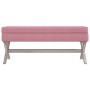 Taburete con almacenaje terciopelo rosa 110x45x49 cm de vidaXL, Bancos para recibidores y almacenamiento - Ref: Foro24-344527...