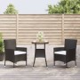 Gartentisch und Stühle 3-teilig und schwarze synthetische Rattankissen von vidaXL, Gartensets - Ref: Foro24-3187432, Preis: 1...