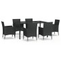 7-piece garden dining set with black synthetic rattan cushions by vidaXL, Garden sets - Ref: Foro24-3187327, Price: 451,92 €,...