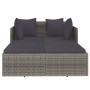 Synthetic gray rattan sun lounger with cushions 182x118x63 cm by vidaXL, Outdoor beds - Ref: Foro24-362268, Price: 320,58 €, ...