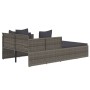 Synthetic gray rattan sun lounger with cushions 182x118x63 cm by vidaXL, Outdoor beds - Ref: Foro24-362268, Price: 320,58 €, ...