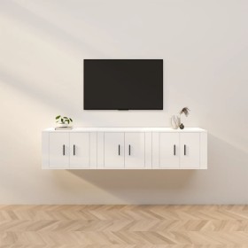 Wall TV furniture 3 pcs glossy white 57x34.5x40 cm by vidaXL, TV Furniture - Ref: Foro24-3188344, Price: 110,94 €, Discount: %