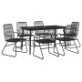 Juego de comedor de jardín 7 piezas ratán PVC negro de vidaXL, Conjuntos de jardín - Ref: Foro24-3099218, Precio: 429,04 €, D...