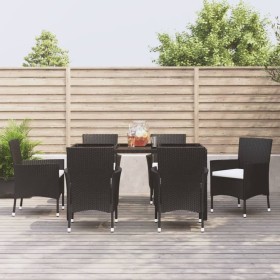 7-piece garden dining set with black synthetic rattan cushions by vidaXL, Garden sets - Ref: Foro24-3187319, Price: 436,30 €,...