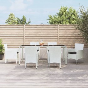 Set comedor de jardín 7 pzas con cojines ratán sintético blanco de vidaXL, Conjuntos de jardín - Ref: Foro24-3187344, Precio:...