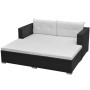 Set de muebles de jardín 3 piezas y cojines ratán sintético negro de vidaXL, Conjuntos de jardín - Ref: Foro24-42748, Precio:...