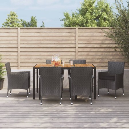 7-piece garden dining set and black synthetic rattan cushions by vidaXL, Garden sets - Ref: Foro24-3187399, Price: 513,69 €, ...