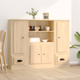 3-piece tall sideboard in Sonoma oak plywood by vidaXL, Sideboards - Ref: Foro24-3185314, Price: 208,59 €, Discount: %