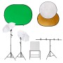 Photo studio kit with background set, table and reflector by vidaXL, Flashes and studio lighting - Ref: Foro24-3144026, Price...