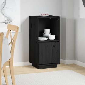 Solid black pine wood sideboard 38x35x80 cm by vidaXL, Sideboards - Ref: Foro24-814348, Price: 45,77 €, Discount: %