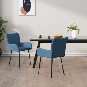 Dining chairs 2 units blue fabric by vidaXL, dining chairs - Ref: Foro24-344843, Price: 111,07 €, Discount: %