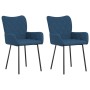 Sillas de comedor 2 unidades tela azul de vidaXL, Sillas de comedor - Ref: Foro24-344843, Precio: 126,87 €, Descuento: %