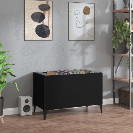 Black plywood record cabinet 74.5x38x48 cm by vidaXL, CD and DVD storage - Ref: Foro24-831966, Price: 34,99 €, Discount: %