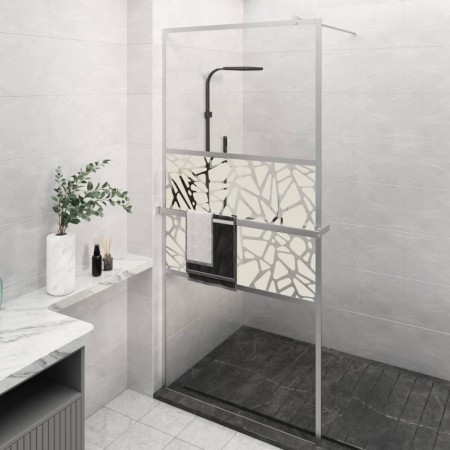 Shower screen with ESG glass and chrome aluminum shelf 90x195 cm by vidaXL, Shower walls and screens - Ref: Foro24-3185498, P...