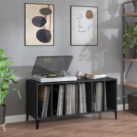 Plywood black record storage unit 100x38x48 cm by vidaXL, CD and DVD storage - Ref: Foro24-831982, Price: 88,34 €, Discount: %