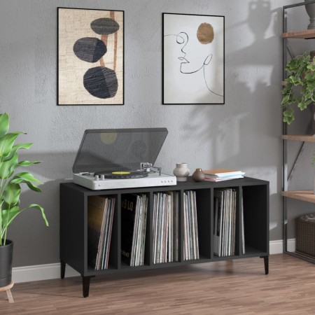 Plywood black record storage unit 100x38x48 cm by vidaXL, CD and DVD storage - Ref: Foro24-831982, Price: 86,49 €, Discount: %