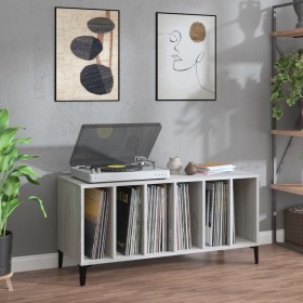 Sonoma gray plywood record cabinet 100x38x48cm by vidaXL, CD and DVD storage - Ref: Foro24-831987, Price: 83,49 €, Discount: %