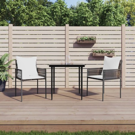 3-teiliges Garten-Esszimmerset und Kissen aus synthetischem Rattan und Stahl von vidaXL, Gartensets - Ref: Foro24-3187049, Pr...