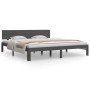 Gray solid wood double bed frame 180x200 cm by vidaXL, Beds and slatted bases - Ref: Foro24-810512, Price: 205,99 €, Discount: %