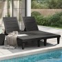 Black double polypropylene sun lounger 155x138x83 cm by vidaXL, Loungers - Ref: Foro24-364150, Price: 328,55 €, Discount: %