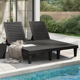 Black double polypropylene sun lounger 155x138x83 cm by vidaXL, Loungers - Ref: Foro24-364150, Price: 290,99 €, Discount: %