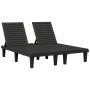 Black double polypropylene sun lounger 155x138x83 cm by vidaXL, Loungers - Ref: Foro24-364150, Price: 328,55 €, Discount: %