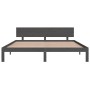 Gray solid wood double bed frame 180x200 cm by vidaXL, Beds and slatted bases - Ref: Foro24-810512, Price: 205,99 €, Discount: %